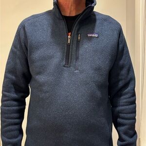 Patagonia Better Sweater M 1/4-zip Fleece. Color: New Navy. Warm stand up collar